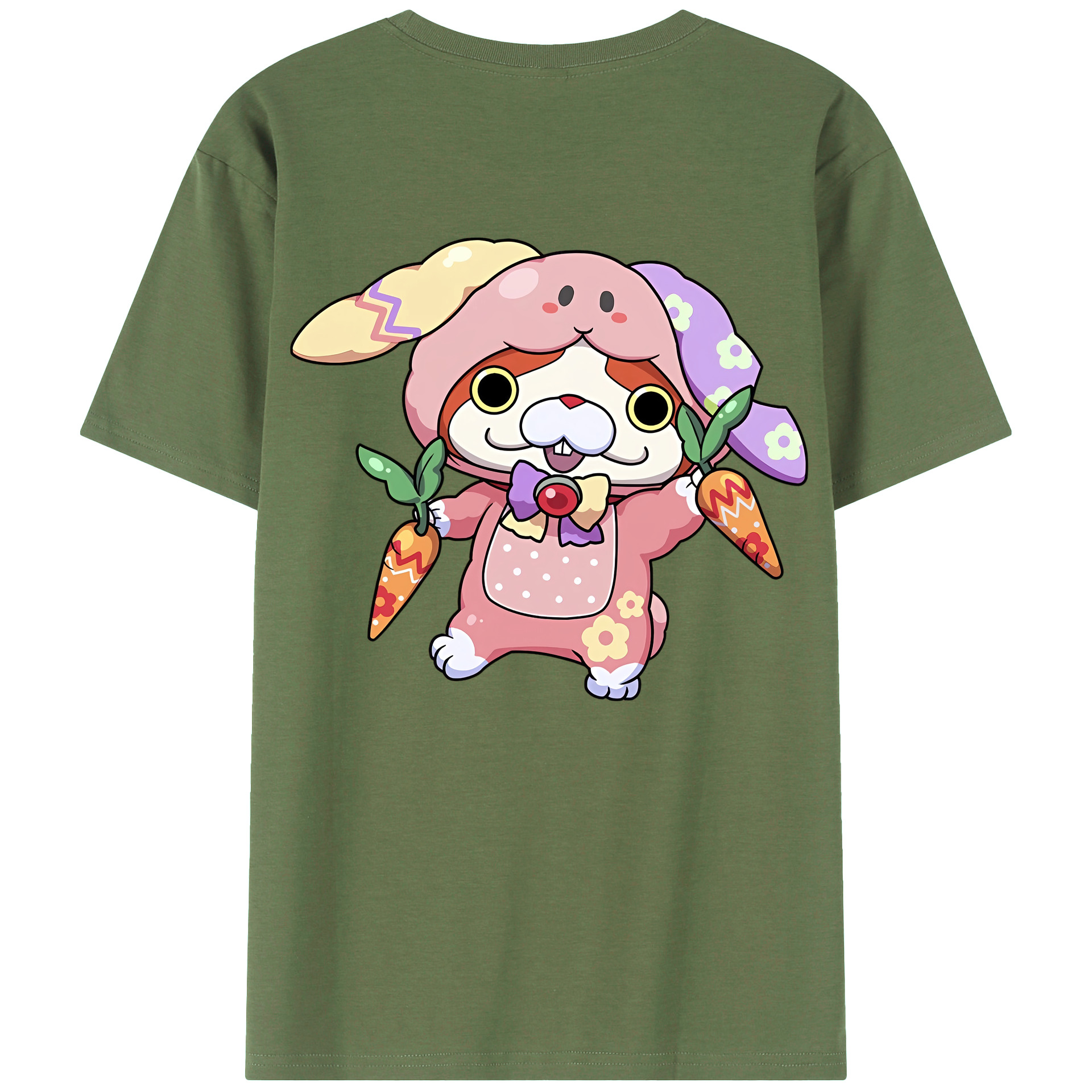 （画像用） 妖怪ウォッチ Yo-kai Watch 綿100％ メンズ半袖Tシャツ（バックプリント） 通気性